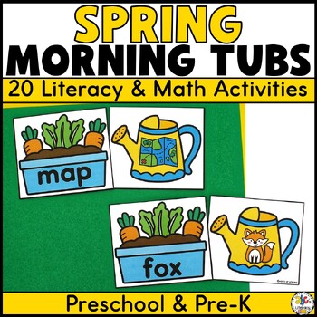 Preview of Spring Morning Tubs for Preschool - April/May Morning Work Bins for Preschoolers