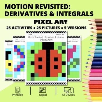 Preview of Spring: Motion Along a Line Revisited Pixel Art Activity