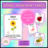 Spring Movement Cards: brain breaks for kids. 32 cards included.