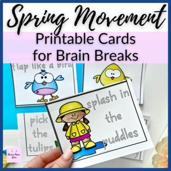 Preview of Spring Movement Cards for Elementary Music Class or Brain Breaks