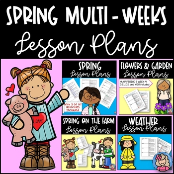 Preview of Spring Multi-Week Lesson Plans Bundle for Pre-K (GA Pre-K GELDS included)