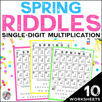 spring multiplication facts riddles single digit multiplication worksheets