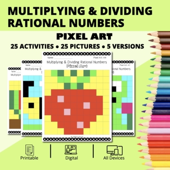 Preview of Spring: Multiplying and Dividing Rational Numbers Pixel Art Activity
