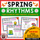 Spring Music Worksheets - Rhythm Activities - Elementary M