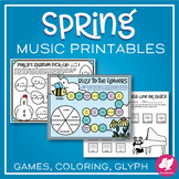 Spring Music Activities and Worksheets - Games, Printables