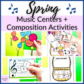 Preview of Spring Music Centers + Composition Activities for Elementary Music Lessons