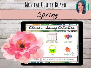 Preview of Spring Music Choice Board | 6 Musical Activities