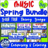 Music Classroom SPRING Worksheets Bundle SUBTUB Theory SEL