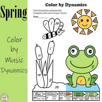 Preview of Spring Music Coloring Pages | Color by Music Dynamics