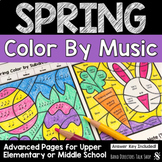 Spring Music Coloring Pages - Music Theory Color by Music Code