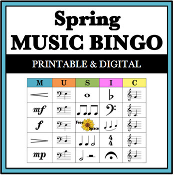 Preview of Spring Music Game - Music Bingo