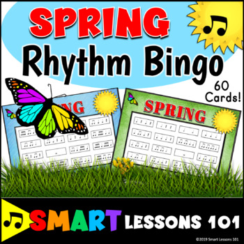 Preview of Spring Music Game: Spring Music Rhythm Bingo: Rhythm Game Spring Rhythm Activity