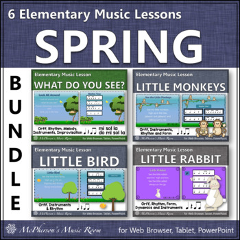 Preview of Spring Music Lessons and Activities for Elementary Music {Bundle}