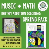 Spring Music Rhythm Math Coloring Pages Distance Learning