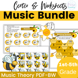 Spring Music Theory Center & Worksheets Bundle Activities 