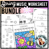 Spring Music Worksheets BUNDLE | Beginner Piano Worksheets