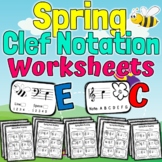 Spring Music Worksheets | Spring Clef Notation Activities