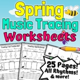 Spring Music Worksheets | Spring Music Tracing Activities