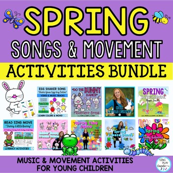 Preview of Spring Music and Movement Activity Bundle: Scarf, Freeze, Egg Shakers, Song