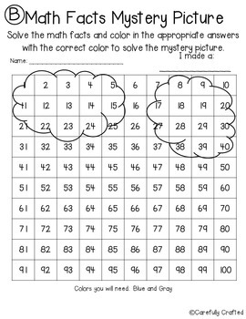 spring mystery picture addition hundreds chart addition