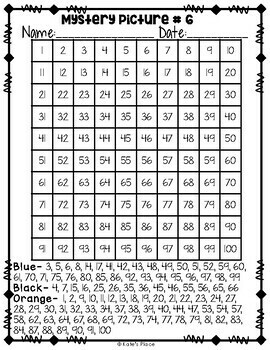 Spring Mystery Pictures 100s Chart- UPDATED by Kate's Place | TpT