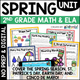 Spring NO PREP Activities Math and ELA Worksheets for 2nd 
