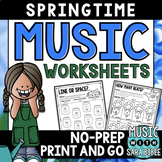 Spring NO PREP Mega Pack of Music Worksheets