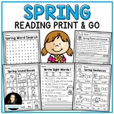 Spring NO PREP Reading pages CVC Words Fluency and Comprehension