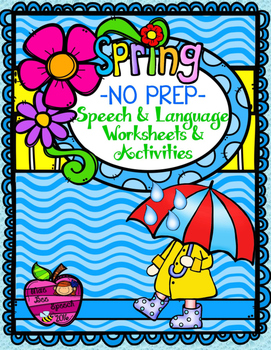 Preview of Spring NO PREP Speech and Language Worksheets Activities Playing Cards