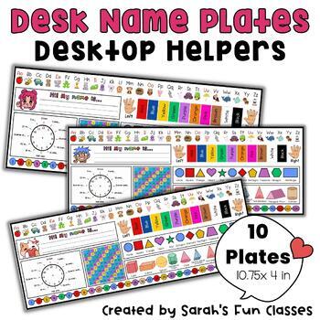 Preview of Spring Name Plates | Colorful Editable Desktop Name Tags | Desktop Helpers