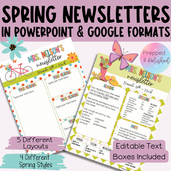 Preview of Spring Newsletter Editable Templates For March & April - Print And Digital