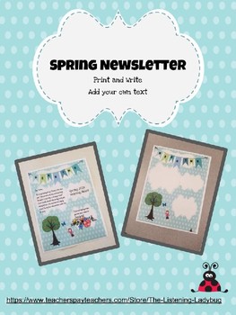 Preview of Spring Newsletter Template Freebie