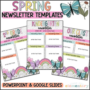 Preview of Spring Newsletter Templates | Trendy Spring/Easter - Editable!