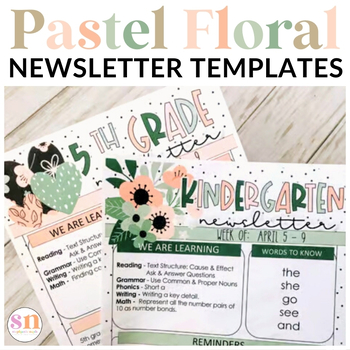 Preview of Pastel Classroom Decor | Newsletter Templates | Blank Templates Included
