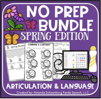 Preview of Spring No Prep BUNDLE: Articulation AND Language Activities