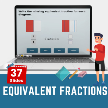Preview of Equivalent Fractions No Prep - Third Grade Digital Learning CCSS 3.NF.A.3