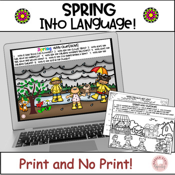 Preview of Spring No Prep Language Activities Speech Therapy preschool