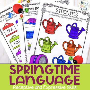 Preview of Spring No Prep Receptive and Expressive Language Homework