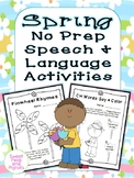 Spring No-Prep Speech & Language Activities