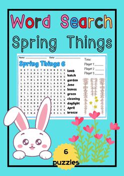 Preview of Spring No Prep Word Search - Player vs Player - Busy Work - Homework