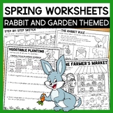 Spring Math and Literacy Worksheets with Rabbit and Garden Theme