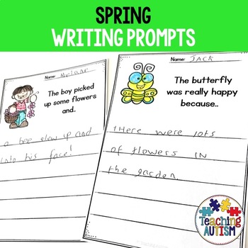 Writing Prompts for Spring Worksheets by Teaching Autism | TPT