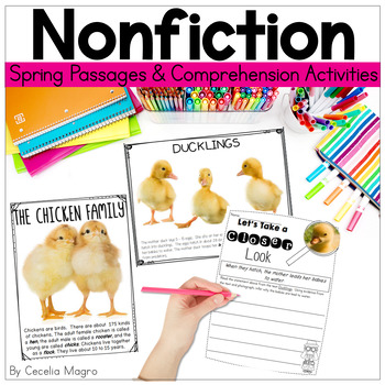 Preview of Spring Nonfiction Reading Comprehension Passages and Close Reading Activities