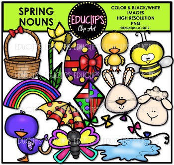 Preview of Spring Nouns Clip Art Bundle {Educlips Clipart}