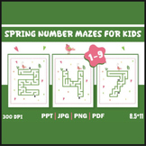 Spring Number Mazes for Kids | PreK & K Grade Worksheets