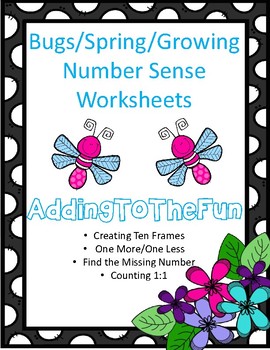 Preview of Bugs and Spring Growing - Number Sense Worksheets