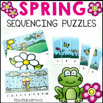 Preview of Spring Activities Number Sequencing Puzzles 1 to 20