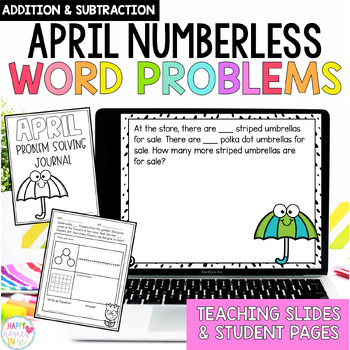 Preview of Spring Addition and Subtraction Word Problems 1st Grade Math April