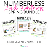Spring Numberless Word Problems | Kindergarten Addition an