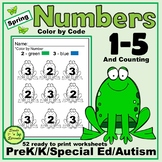 Spring Numbers 1-5 Identification & Counting for Special E